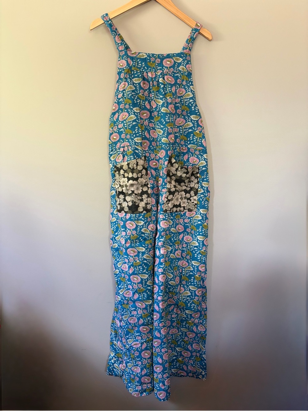 Dakota Tie-Shoulder Floral Jumpsuit - Blue Floral Mix Medium Wide Leg Cotton - Picture 2 of 8